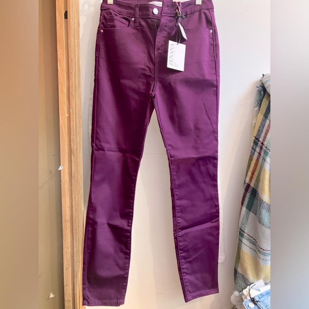 Zenana plum straight leg jeans